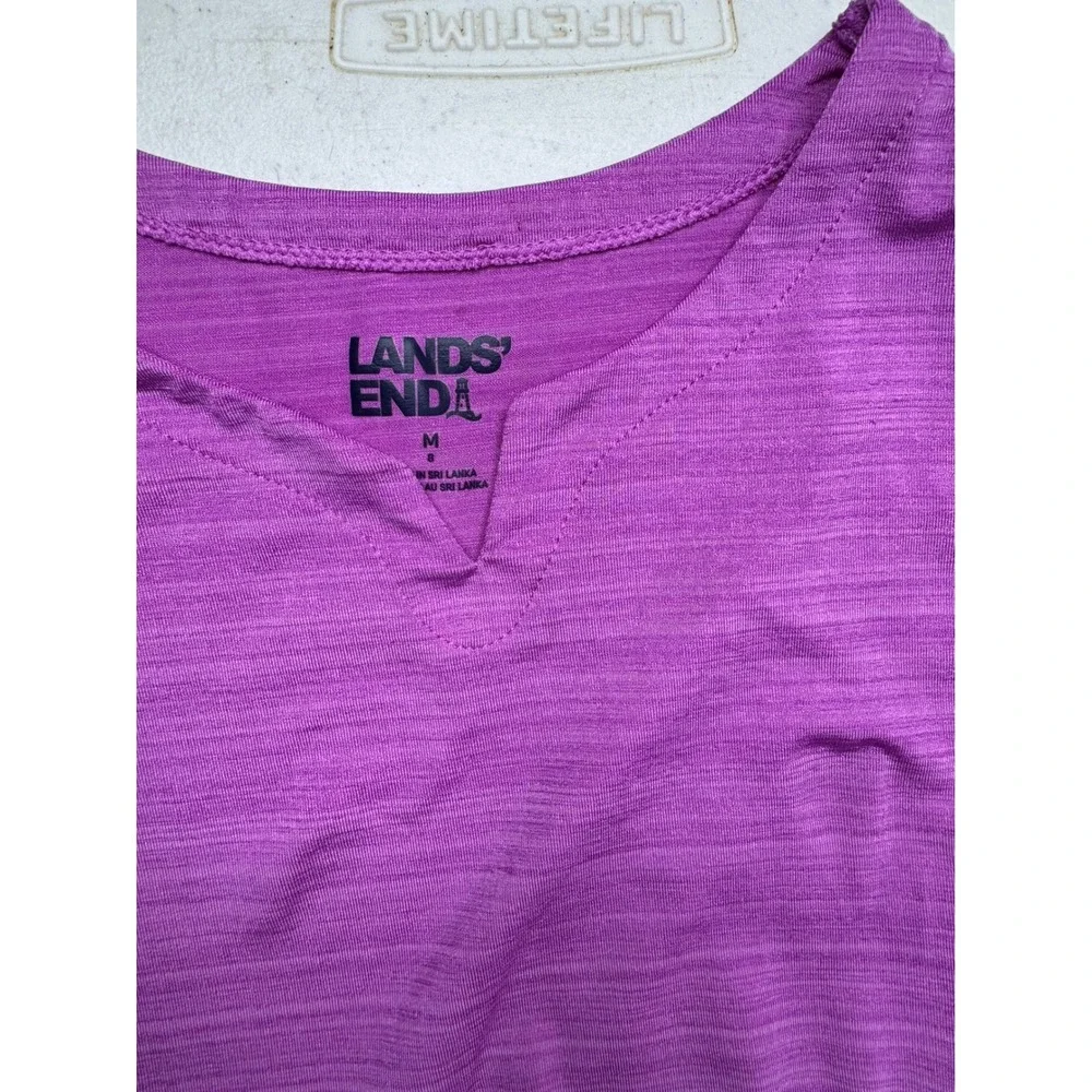 Lands End Girls Purple Tiered Knit Sleeveless Dress Size M 8‎ Slub Jersey Pocket